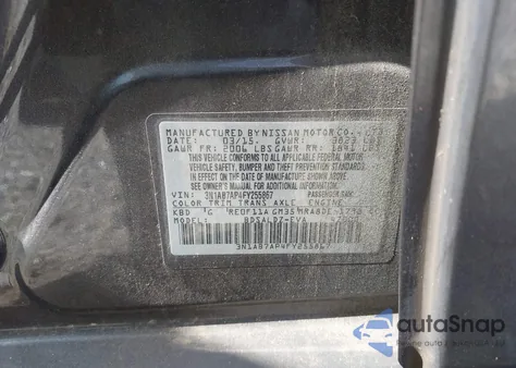 2015 Nissan Sentra Sv z USA, uszkodzony, nr VIN 3N1AB7AP4FY255867